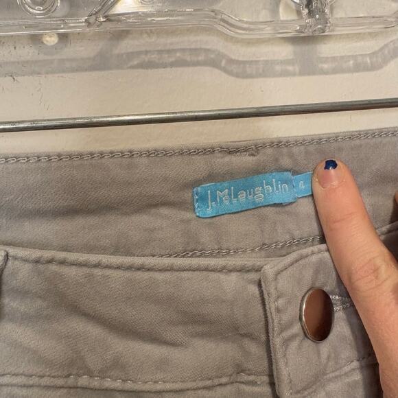 J McLaughlin Womens Size 4‎ Watson Velvet Jeans Silver Gray Pants Stretch Soft - Picture 3 of 7